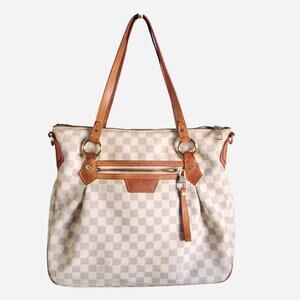 LOUIS VUITTON Evora  Damier Azur Shoulder Tote Bag  Used.no Crossbody StrapRead
